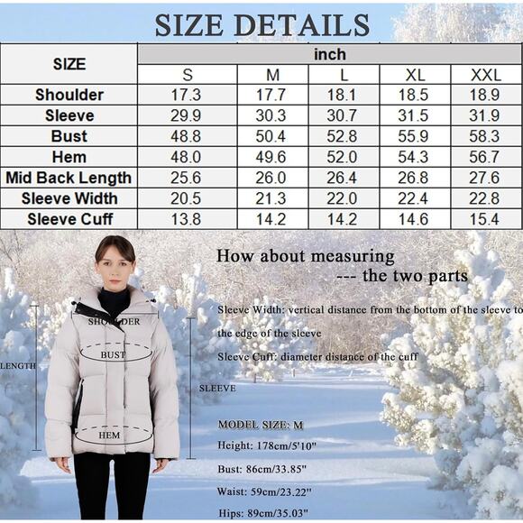 NWT iDomosee L 90% Down Puffer Coat w/ Removable Hood - Picture 2 of 11